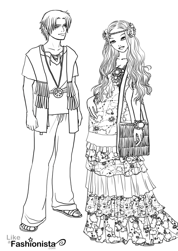 Fashionista Coloring Page #07