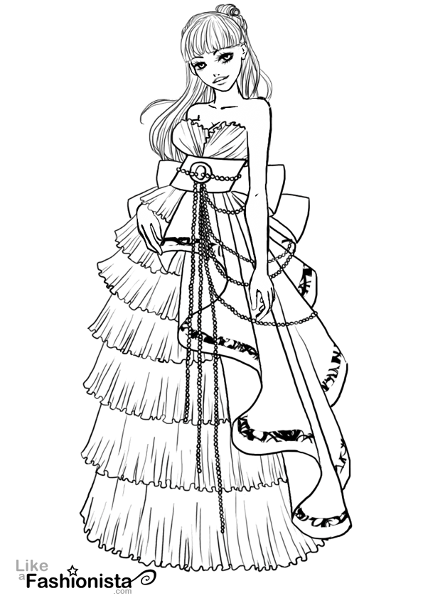 Fashionista Coloring Page #08